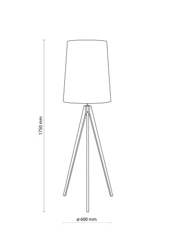 TK Walz gulvlampe - hvid stof og natur tr