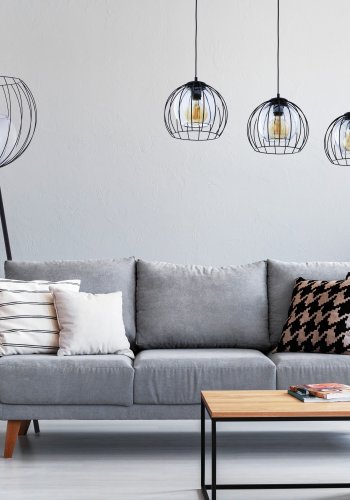 TK Universo gulvlampe - grafit glas og sort metal