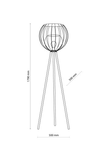 TK Universo gulvlampe - grafit glas og sort metal