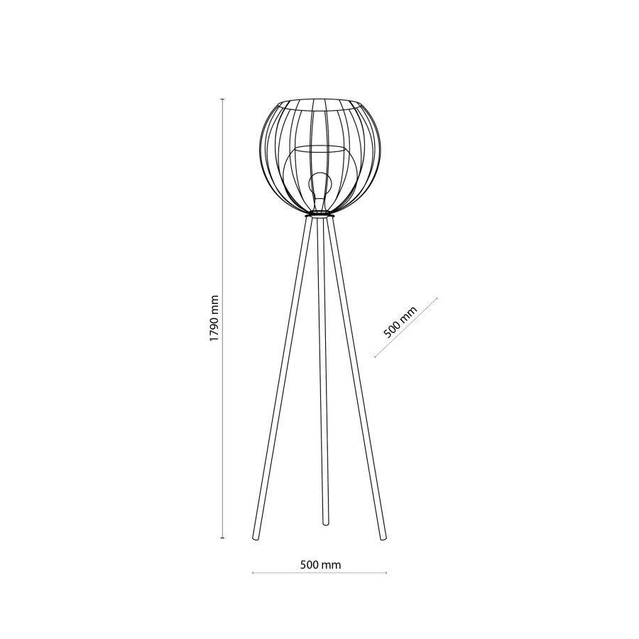 TK Universo gulvlampe - grafit glas og sort metal