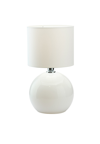 TK Palla bordlampe, Lille - hvid stof og hvid glas