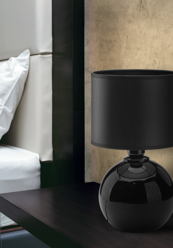 TK Palla bordlampe, Lille - sort stof og sort glas