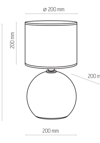 TK Palla bordlampe, Lille - sort stof og sort glas