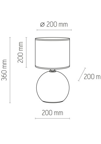 TK Palla bordlampe, Lille - guld, sort stof og sort glas