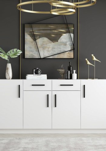 FUNZI LIVING sknk, m. 4 lger, 2 skuffer og 6 hylder - hvid melamin