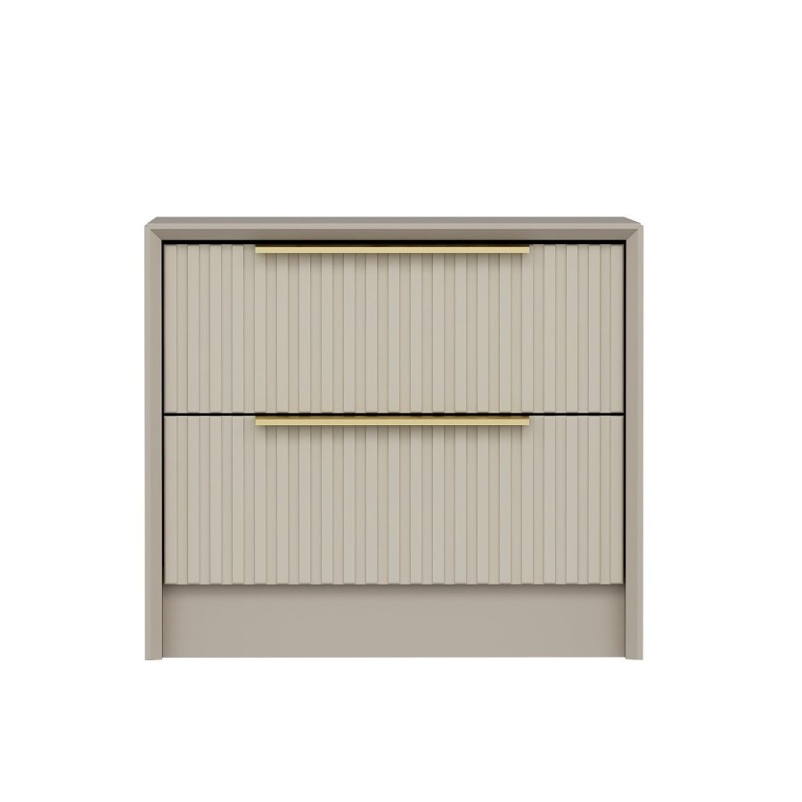 FUNZI LIVING Kale Luxe natbord, m. 2 skuffer - sten melamin (53x45)