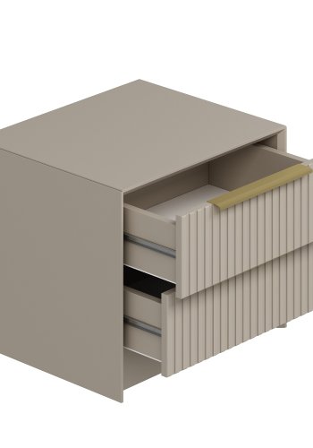 FUNZI LIVING Kale Luxe natbord, m. 2 skuffer - sten melamin (53x45)