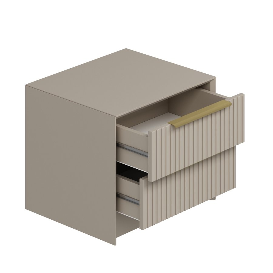 FUNZI LIVING Kale Luxe natbord, m. 2 skuffer - sten melamin (53x45)