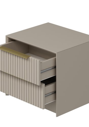 FUNZI LIVING Kale Luxe natbord, m. 2 skuffer - sten melamin (53x45)