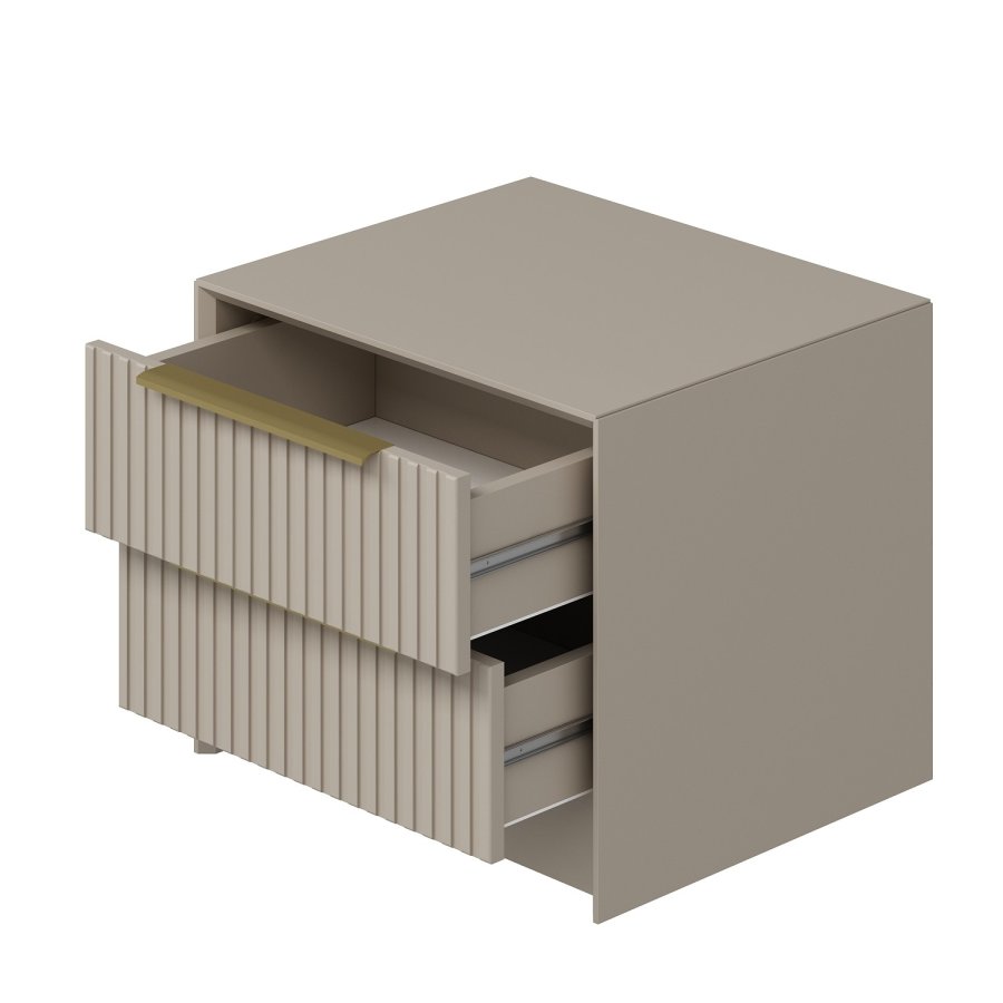 FUNZI LIVING Kale Luxe natbord, m. 2 skuffer - sten melamin (53x45)