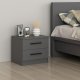 FUNZI LIVING 4921 sengebord, m. 2 skuffer - antracitgr melamin (54x47)