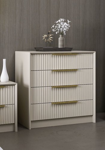 FUNZI LIVING Kale Luxe kommode, m. 4 skuffer - sten melamin