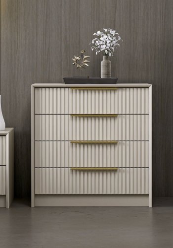 FUNZI LIVING Kale Luxe kommode, m. 4 skuffer - sten melamin