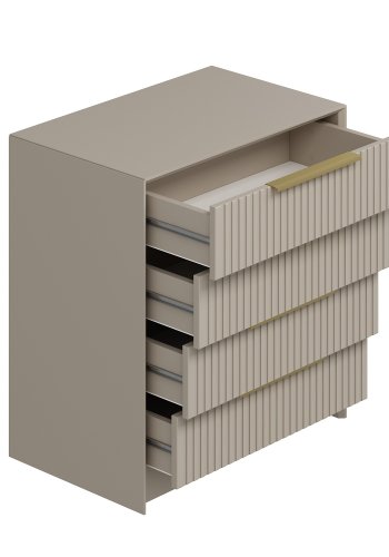 FUNZI LIVING Kale Luxe kommode, m. 4 skuffer - sten melamin