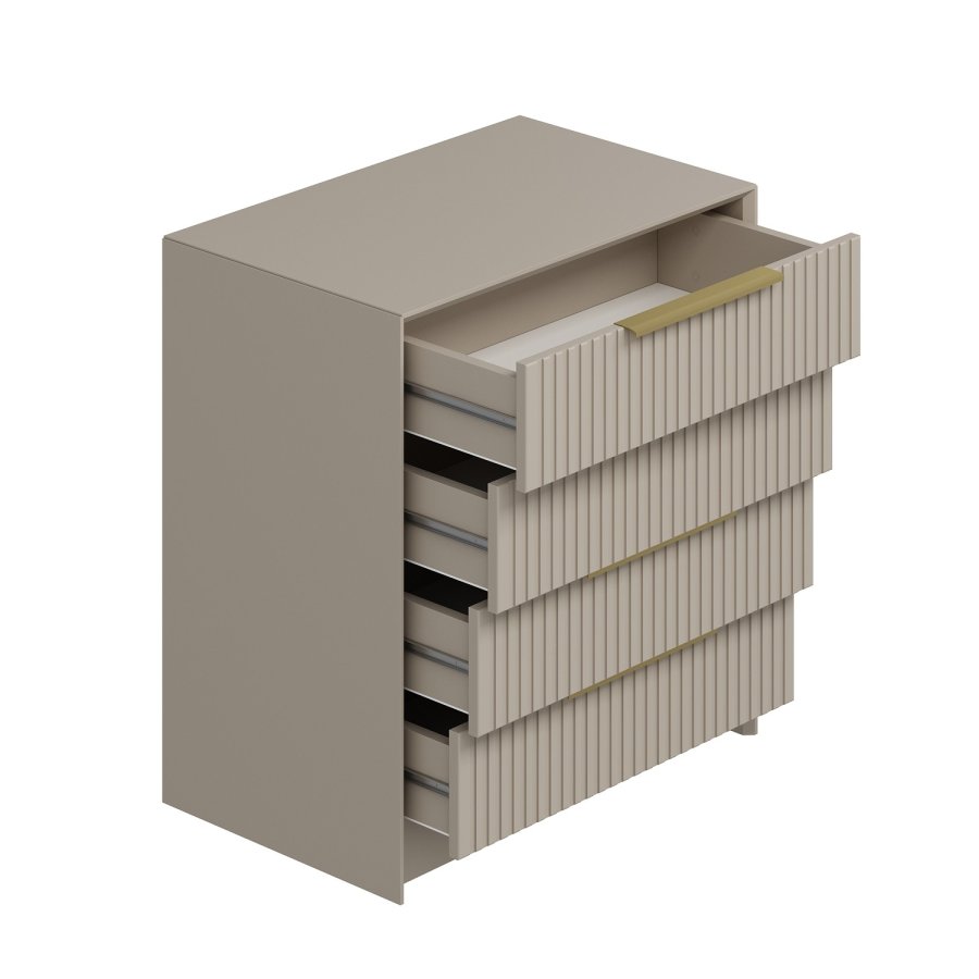 FUNZI LIVING Kale Luxe kommode, m. 4 skuffer - sten melamin