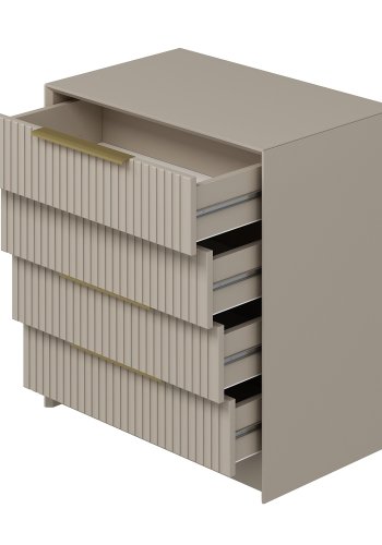 FUNZI LIVING Kale Luxe kommode, m. 4 skuffer - sten melamin