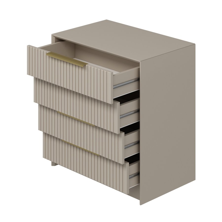 FUNZI LIVING Kale Luxe kommode, m. 4 skuffer - sten melamin