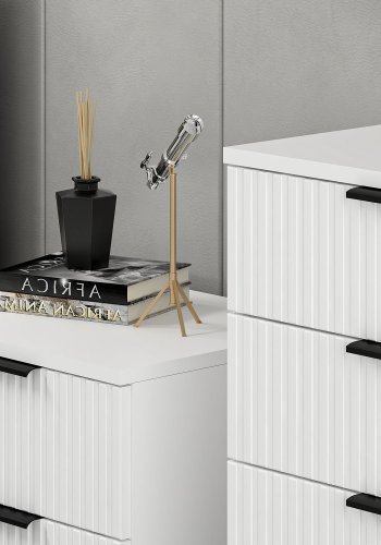 FUNZI LIVING 7912 kommode, m. 4 skuffer - hvid melamin