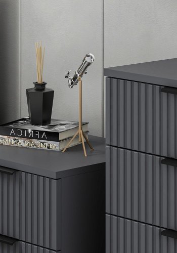 FUNZI LIVING 7899 kommode, m. 4 skuffer - antracitgr melamin