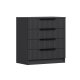 FUNZI LIVING 7899 kommode, m. 4 skuffer - antracitgr melamin