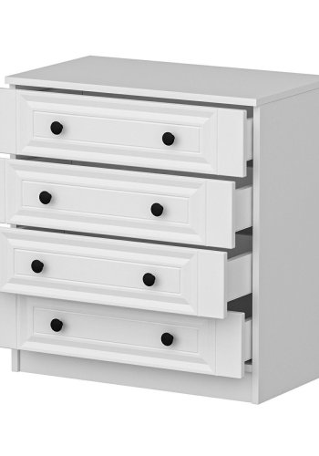 FUNZI LIVING 4927 kommode, m. 4 skuffer - hvid melamin