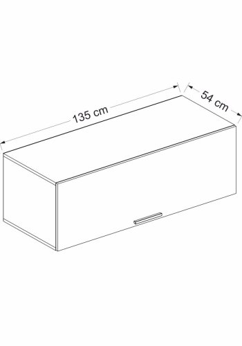 FUNZI LIVING vgskab 135, m. 1 lge - antracitgr melamin