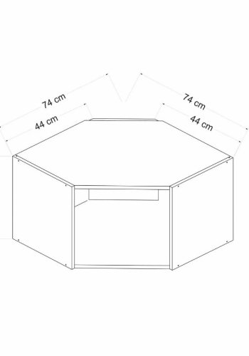 FUNZI LIVING hjrnevgskab, m. 1 lge - antik hvid og hvid melamin