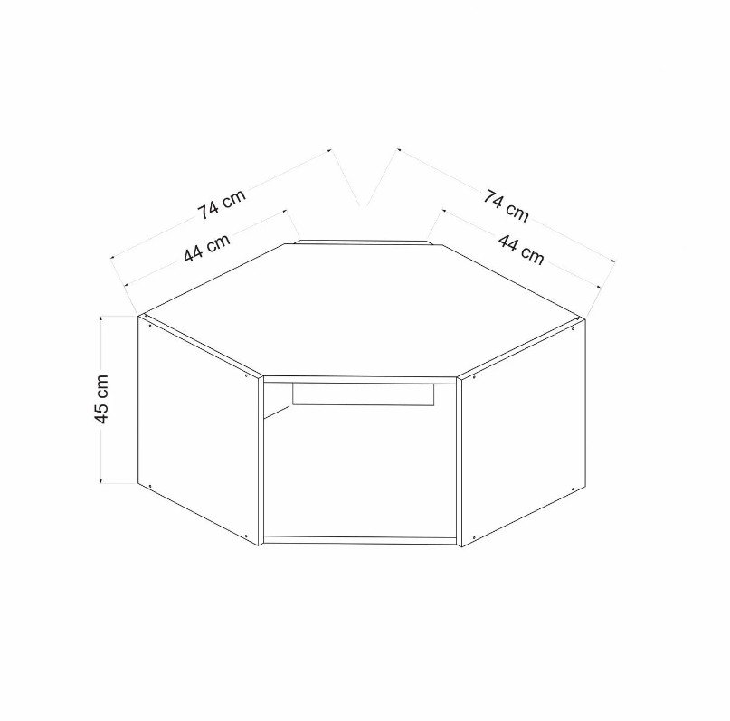 FUNZI LIVING hjrnevgskab, m. 1 lge - antik hvid og hvid melamin