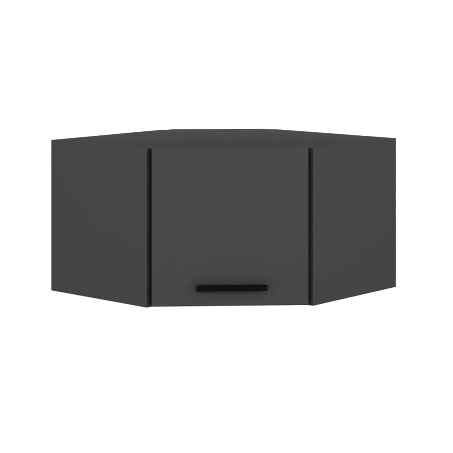 FUNZI LIVING Dore hjrnevgskab, m. 1 lge - antracitgr melamin