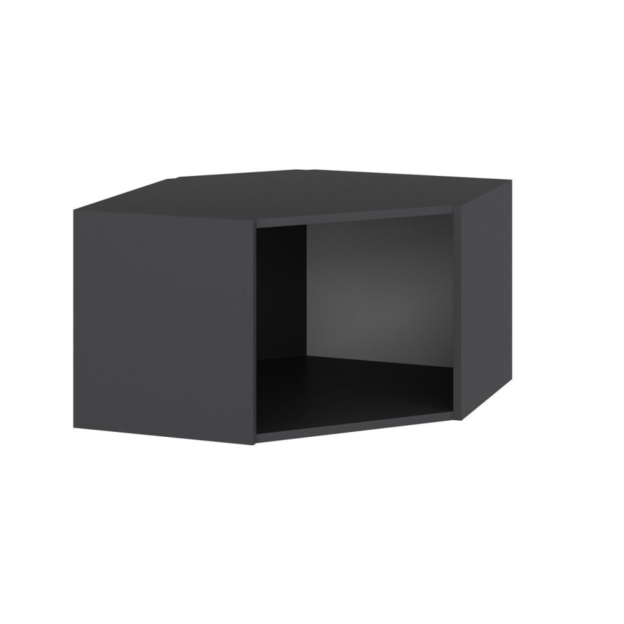 FUNZI LIVING Dore hjrnevgskab, m. 1 lge - antracitgr melamin