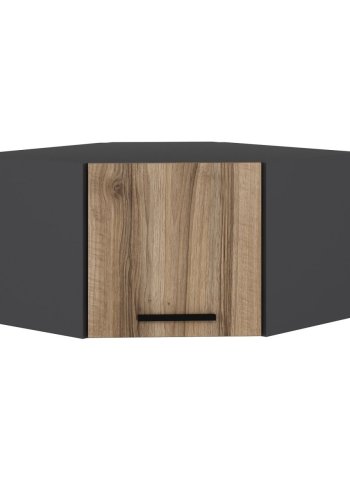 FUNZI LIVING Dore hjrnevgskab, m. 1 lge - natur og antracitgr melamin