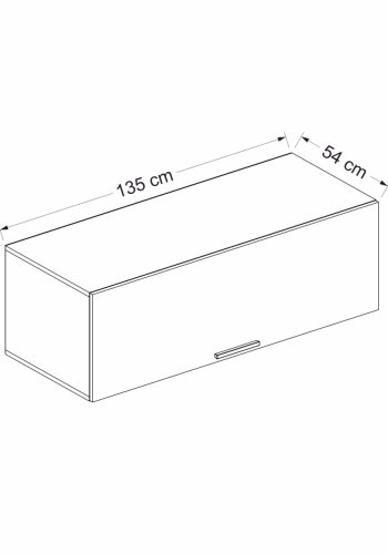 FUNZI LIVING vgskab 135, m. 1 lge - antik hvid og hvid melamin