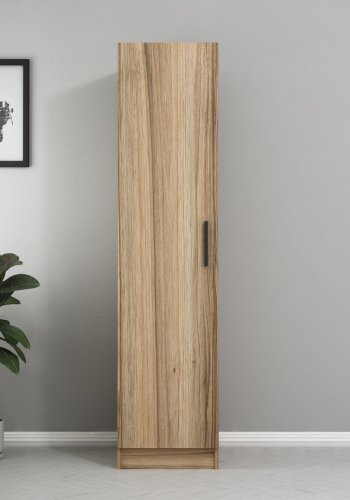 FUNZI LIVING 210 garderobeskab, m. 1 lge, 1 bjlestang og 1 hylde - natur melamin