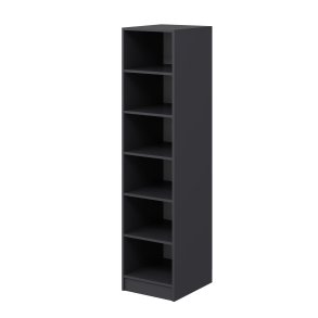 FUNZI LIVING 210 bent garderobeskab, m. 5 hylder -antracit melamin