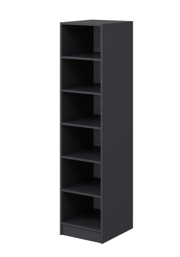 FUNZI LIVING 210 bent garderobeskab, m. 5 hylder -antracit melamin