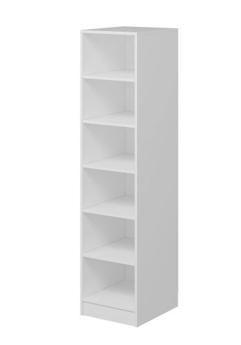 FUNZI LIVING 190 bent garderobeskab, m. 5 hylder - hvid melamin