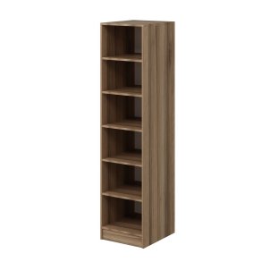 FUNZI LIVING 190 bent garderobeskab, m. 5 hylder - natur melamin