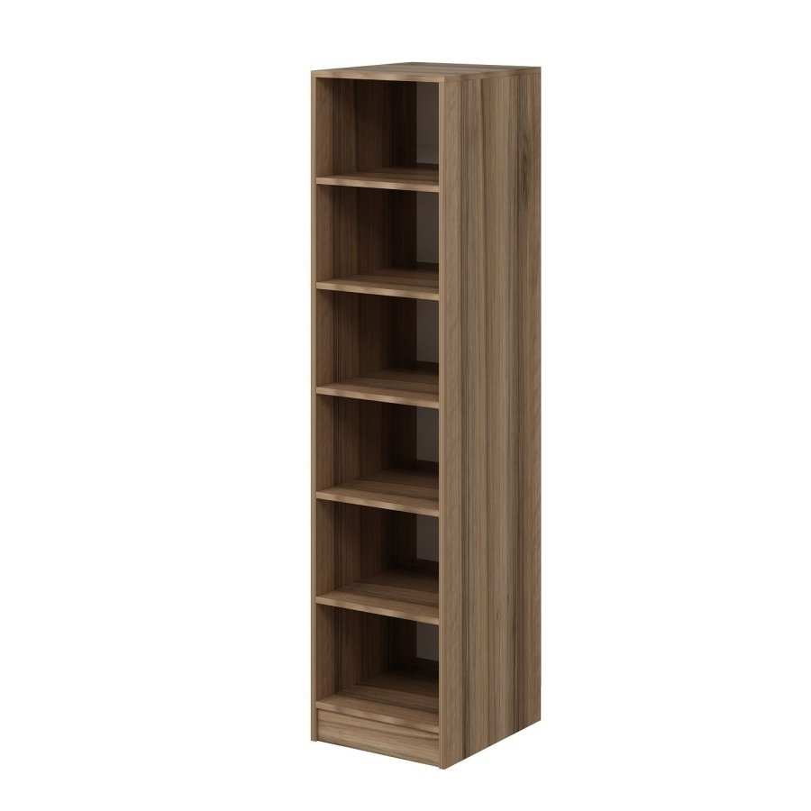 FUNZI LIVING 190 bent garderobeskab, m. 5 hylder - natur melamin