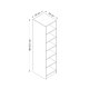 FUNZI LIVING 210 bent garderobeskab, m. 5 hylder - natur melamin