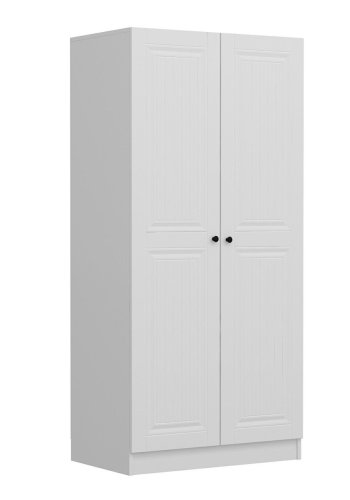 FUNZI LIVING Kales Membran 190 garderobeskab, m. 2 lger, 1 hylde, 2 bjlestnger - hvid melamin