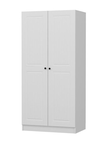 FUNZI LIVING Kales Membran 210 garderobeskab, m. 2 lger, 1 hylde, 2 bjlestnger - hvid melamin