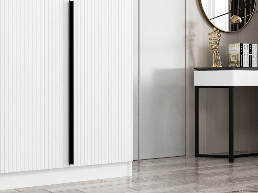 FUNZI LIVING Plus Membrane 210 garderobeskab, m. 2 lger, 1 hylde, 2 bjlestnger - hvid melamin