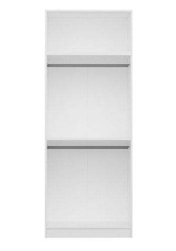FUNZI LIVING 2220 garderobeskab, m. 3 lger, 1 hylde, 2 bjlestnger, 1 rum - hvid melamin