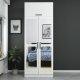 FUNZI LIVING 2221 garderobeskab, m. spejl, 3 lger, 1 hylde, 2 bjlestnger, 1 rum - hvid melamin