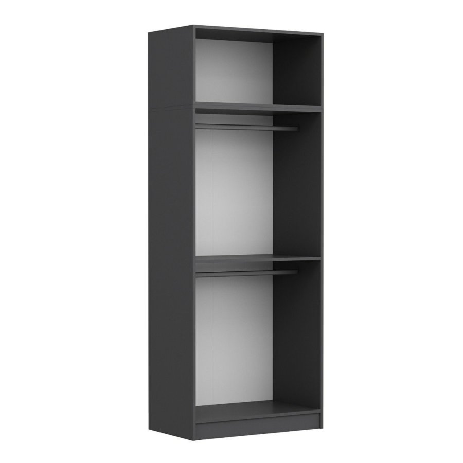 FUNZI LIVING 2226 garderobeskab, m. spejl, 3 lger, 1 hylde, 2 bjlestnger, 1 rum - egetrsfarvet