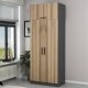 FUNZI LIVING 2231 garderobeskab, m. 3 lger, 1 hylde, 2 bjlestnger, 1 rum - egefarvet/antracitgr