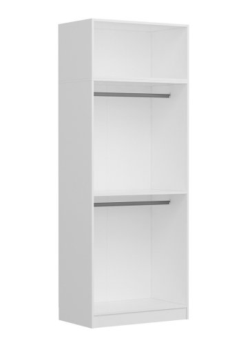 FUNZI LIVING 2235 garderobeskab, m. 3 lger, 1 hylde, 2 bjlestnger, 1 rum - hvid melamin