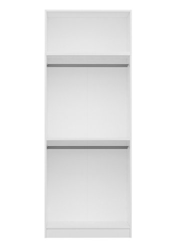 FUNZI LIVING 2235 garderobeskab, m. 3 lger, 1 hylde, 2 bjlestnger, 1 rum - hvid melamin