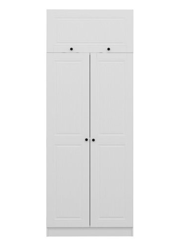 FUNZI LIVING 2236 garderobeskab, m. 3 lger, 1 hylde, 2 bjlestnger, 1 rum - hvid melamin