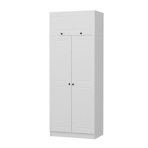 FUNZI LIVING 2236 garderobeskab, m. 3 lger, 1 hylde, 2 bjlestnger, 1 rum - hvid melamin